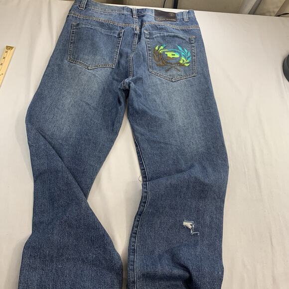Phat Farm Jeans Men 36x30 Straight Denim Pants Fade Baggy Rap Vintage Y2K Adult - Picture 10 of 12